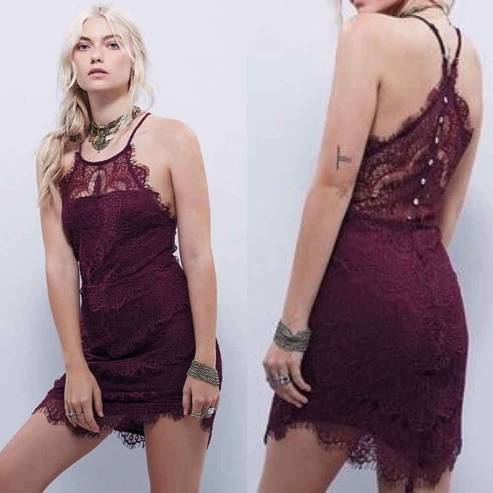 Free People purple intimately lace dress Medium